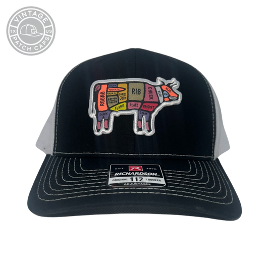 NEW! BBQ Beef Cuts Full Color Woven Patch Cap FAST SHIPPING! 🔥🐮🥩