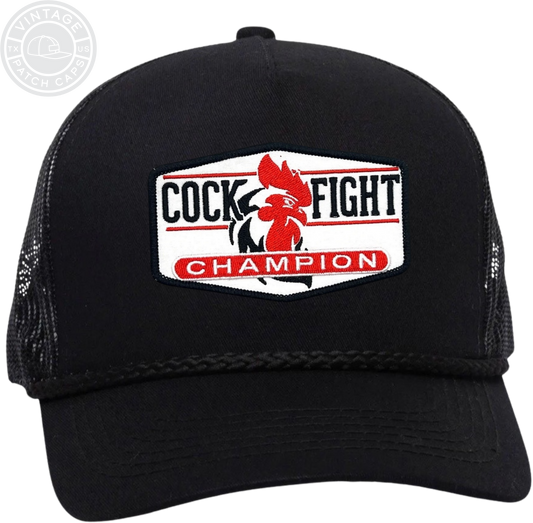 COCK FIGHT CHAMPION Throwback Trucker Patch Cap