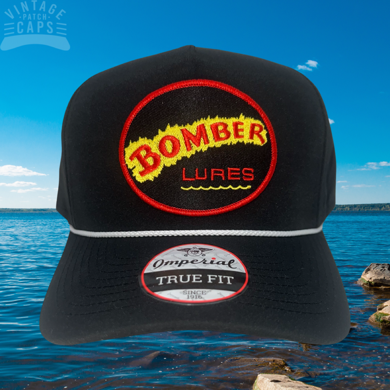 Bomber Lures ! Black Imperial Retro Cap Top Quality * FAST Shipping!