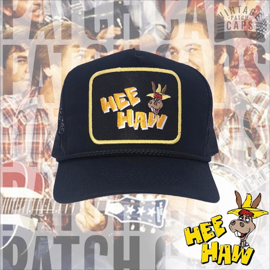 HEE HAW Black Trucker Throwback Patch Cap VERY LIMITED! FAST Shipping! 🔥🔥