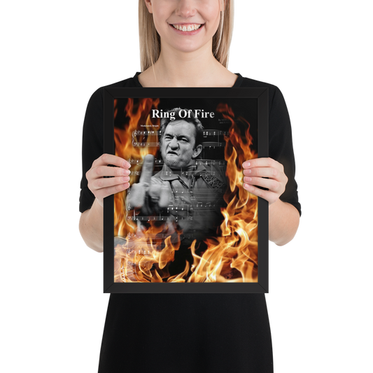 Johnny Cash Ring of Fire 11x14 Framed poster