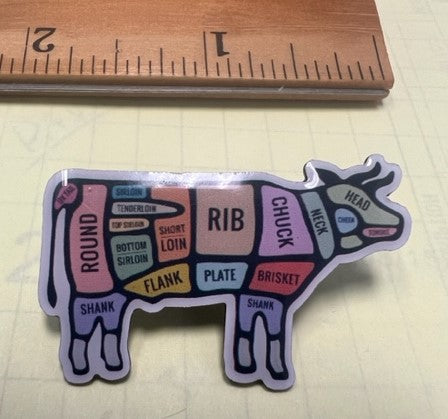 BBQ Beef Cuts Full Color Lapel Hat Pin FAST SHIPPING! 🔥🐮🥩