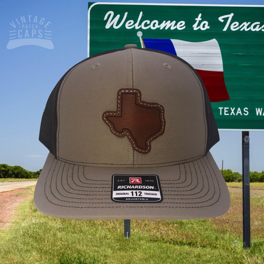 State of TEXAS Leather Patch Cap FAST Shipping