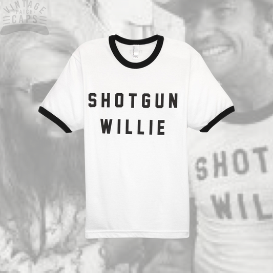 SHOTGUN WILLIE Ringer Tee Willie Nelson 🔥🔥🔥 FAST Shipping!